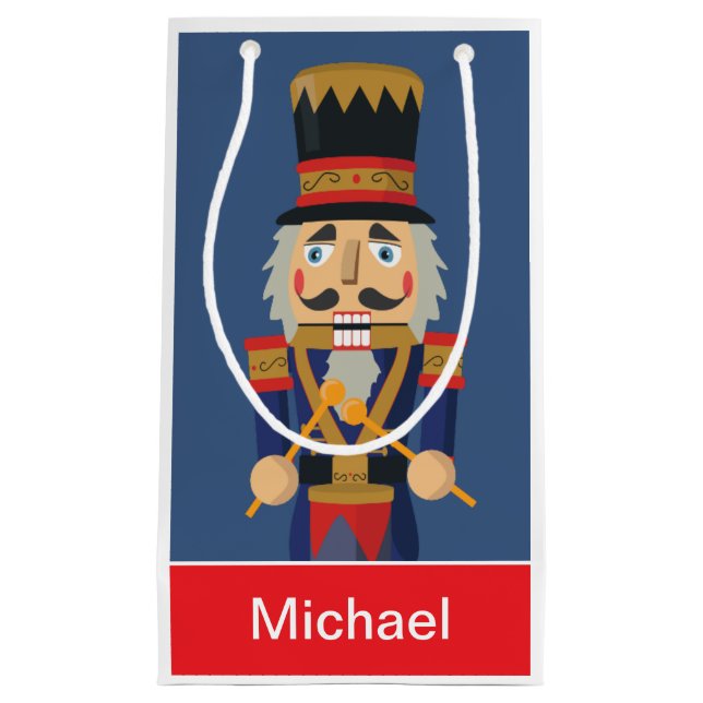 Personalisierter Nutcracker Spielzeug Blue Soldier Kleine Geschenktüte (Vorderseite)