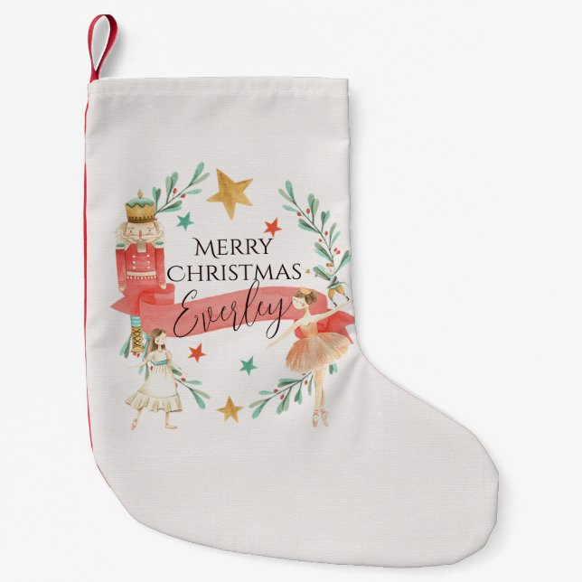 Personalisierter Nutcracker Thema Weihnachten Stru Kleiner Weihnachtsstrumpf (Vorderseite)