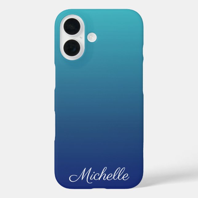 Personalisierter Ober-Farbverlauf iPhone 16 Hülle (Rückseite)