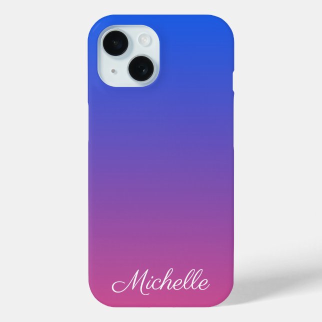 Personalisierter Ober-und Rosa-Farbverlauf Case-Mate iPhone Hülle (Rückseite)