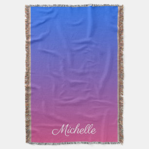 Personalisierter Ober-und Rosa-Ober-Farbverlauf Decke