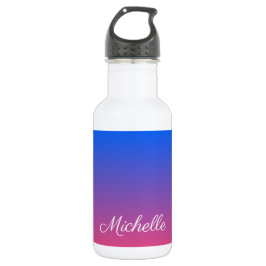 Personalisierter Ober-und Rosa-Ober-Farbverlauf Edelstahlflasche