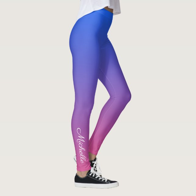 Personalisierter Ober-und Rosa-Ober-Farbverlauf Leggings (Rechts)