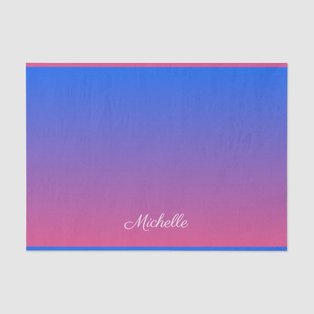 Personalisierter Ober-und Rosa-Ober-Farbverlauf Seidenpapier (Vorderseite)
