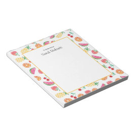 Personalisierter Obstsalat gemustert Notepad Notizblock