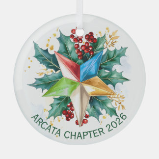 Personalisierter OES-Stern- und Stechpalmen-Schmuc Ornament Aus Glas