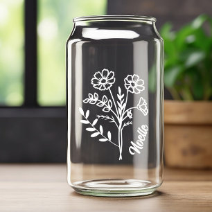 Personalisierter Oktober Geburtstag Blume Cosmos W Dosenglas