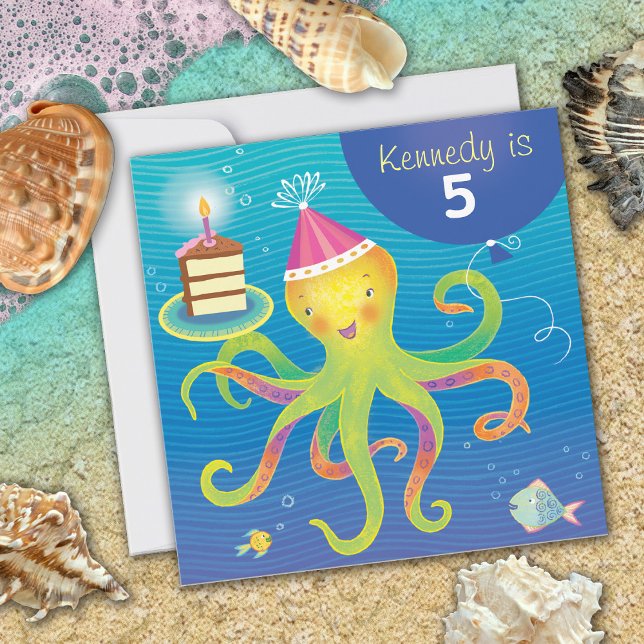 Personalisierter Oktopus Einladung zum Geburtstag (Von Creator hochgeladen)