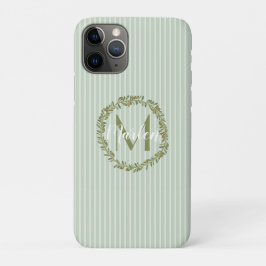 Personalisierter Olivenkranz-Monogramm Case-Mate iPhone Hülle