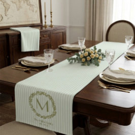 Personalisierter Olivenkranz Monogramm & Familienn Kurzer Tischläufer