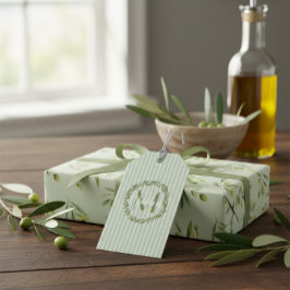 Personalisierter Olivenkranz Monogramm Geschenkanhänger