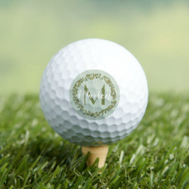 Personalisierter Olivenkranz-Monogramm Golfball