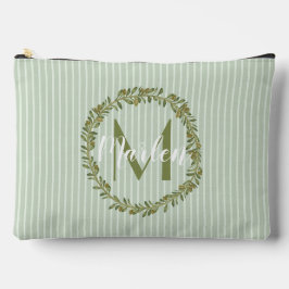Personalisierter Olivenkranz-Monogramm Zubehörtasche