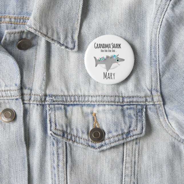 Personalisierter Oma-Hai Doo Doo Doo Button (Beispiel)