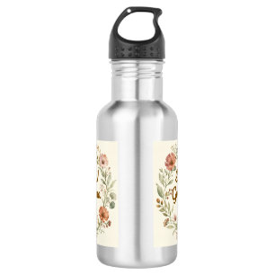 Personalisierter Oma individuell floraler Kranz Ge Edelstahlflasche