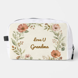 Personalisierter Oma individuell floraler Kranz Ge Waschbeutel