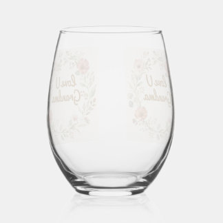 Personalisierter Oma individuell floraler Kranz Ge Weinglas Ohne Stiel