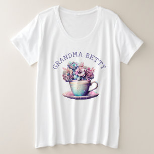 Personalisierter Oma-Name HÜBSCH Große Größe T-Shirt