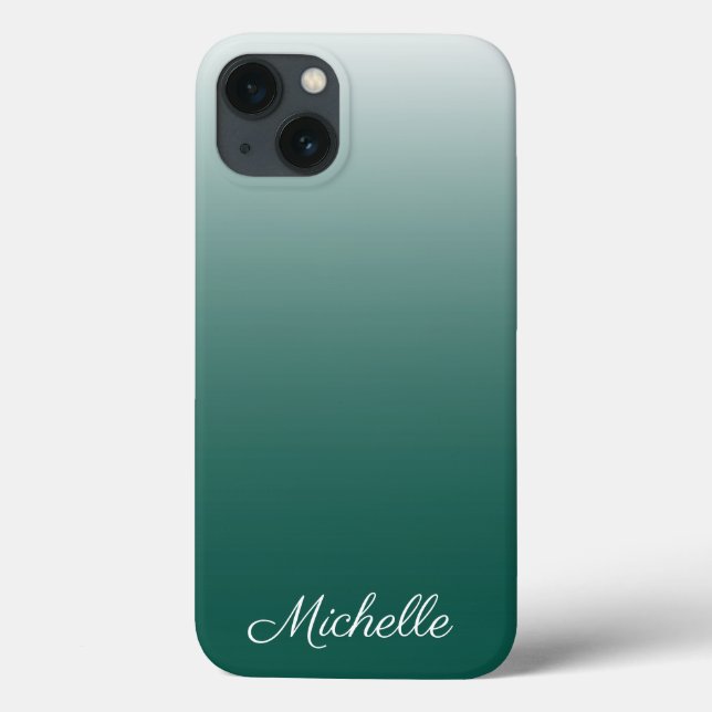Personalisierter ombre Gradienten grün Case-Mate i iPhone Hülle (Rückseite)