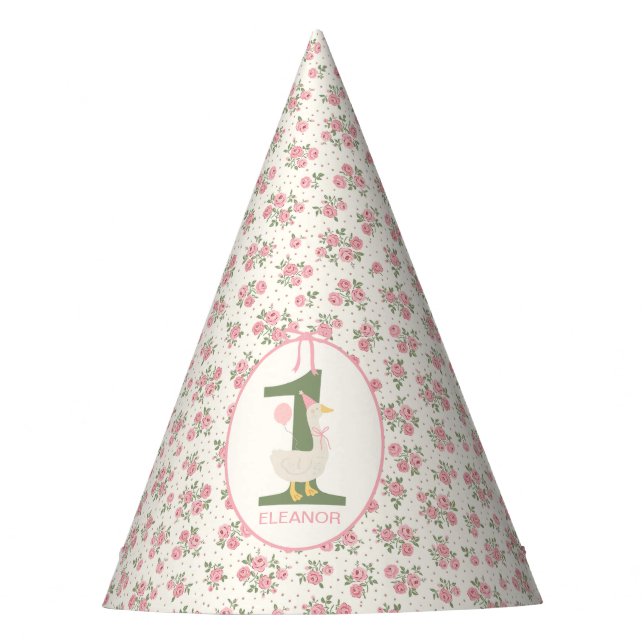 Personalisierter "One Albern Goose" Party Hat Partyhütchen (Vorderseite)