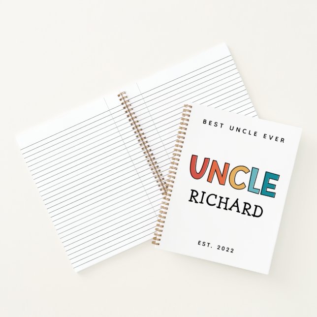 Personalisierter Onkel Retro Geschenk Bester Onkel Notizbuch (Innenseite)