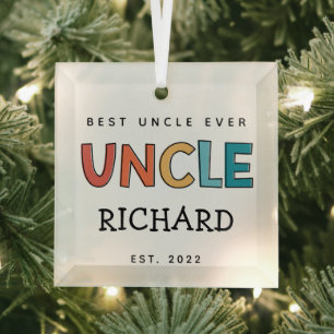 Personalisierter Onkel Retro Geschenk Bester Onkel Ornament Aus Glas