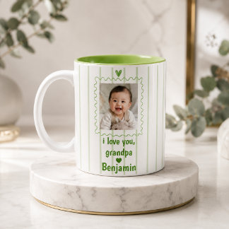 Personalisierter Opa-Becher mit Enkelkind-Foto Zweifarbige Tasse