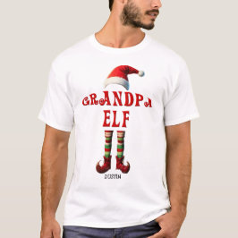 Personalisierter Opa Elf Weihnachts-T - Shirt