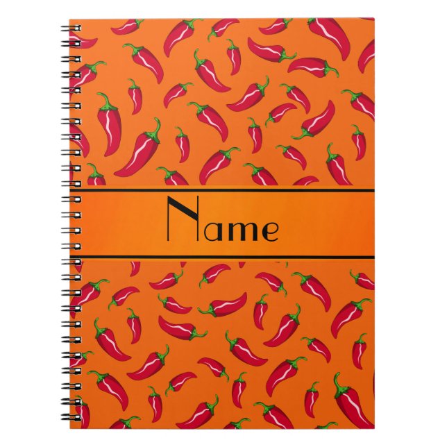 Personalisierter orange Chilinamenspfeffer Notizblock (Vorderseite)