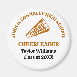 Personalisierter Orange High School Cheerleader Magnet