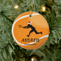 Personalisierter Orange Tennis Ball Player Weihnac