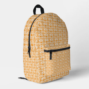 Personalisierter orangefarbener Boho-Muster-Rucksa Bedruckter Rucksack