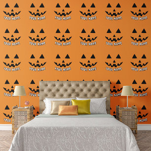 Personalisierter orangefarbener Kürbis Halloween I Tapete