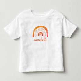 Personalisierter Orangefarbener Regenbogen Kleinkind T-shirt