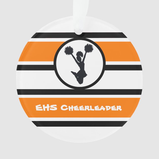 Personalisierter Orangen- und Schwarzkopfschmuck Ornament (Vorderseite)