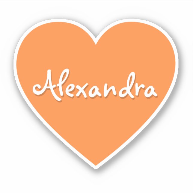 Personalisierter Orangenherz Aufkleber (Vorderseite)