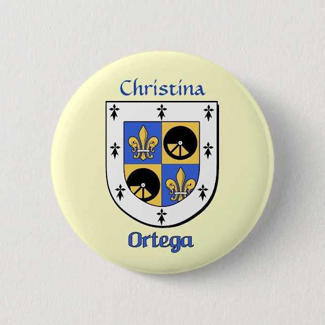 Personalisierter Ortega-Schild Button (Vorderseite)