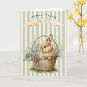 Personalisierter Osterhase im Korb Karte