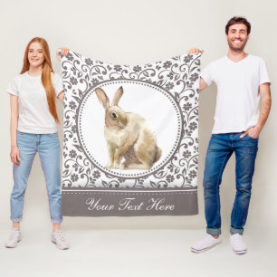 Personalisierter Osterkaninchen-Design Fleecedecke