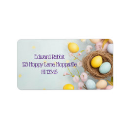 Personalisierter Osterkorb mit Eiern Adressaufkleber