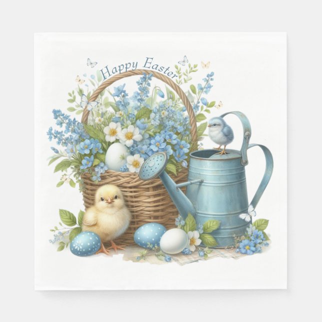 Personalisierter Osterküken Serviette (Vorderseite)