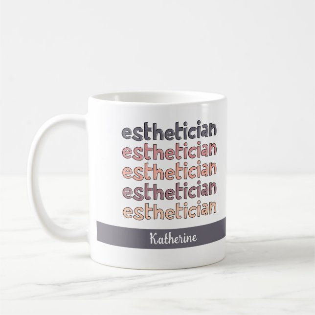 Personalisierter Östhetiker Kosmetologe Beautician Kaffeetasse (Links)