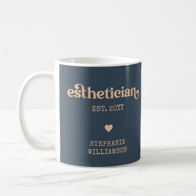 Personalisierter Östhetiker Kosmetologe Beautician Kaffeetasse (Links)