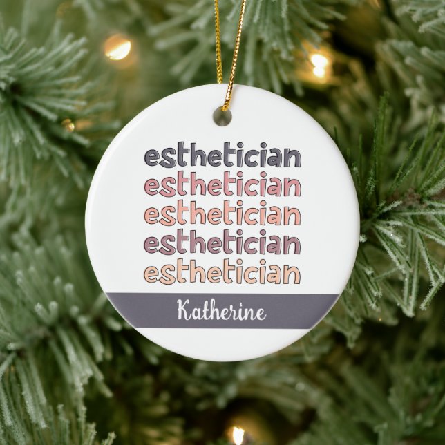 Personalisierter Östhetiker Kosmetologe Beautician Keramik Ornament (Baum)