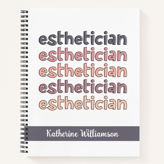 Personalisierter Östhetiker Kosmetologe Beautician Notizbuch (Vorderseite)