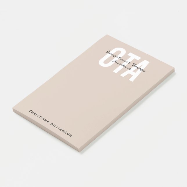 Personalisierter OTA-Assistent Post-it Klebezettel (angewinkelt)