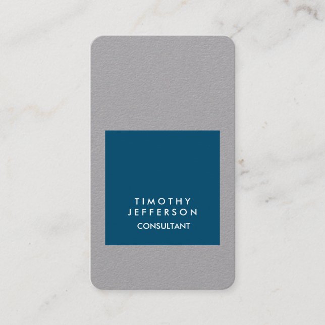 Personalisierter Ozean Blue Gray Elegante Moderne Visitenkarte (Vorderseite)