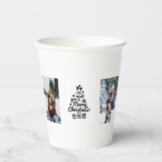 Personalisierter Paarfoto-Weihnachtsbecher Pappbecher