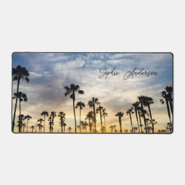 Personalisierter Palm Tree Sunset Schreibtischunterlage