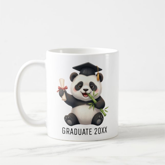 Personalisierter Panda-Bär-Abschluss Kaffeetasse (Links)
